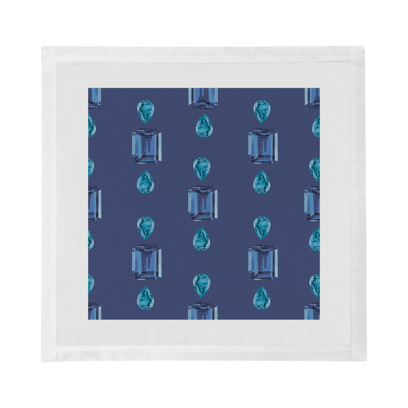 Gem Cotton Blend Square Napkins, Blue