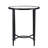 25" Black Glass And Iron Oval End Table
