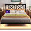 Base de lit flottante pleine grandeur avec tête de lit, rangement, charge USB et lumières DEL, lattes en acier robustes, assemblage facile-86713500