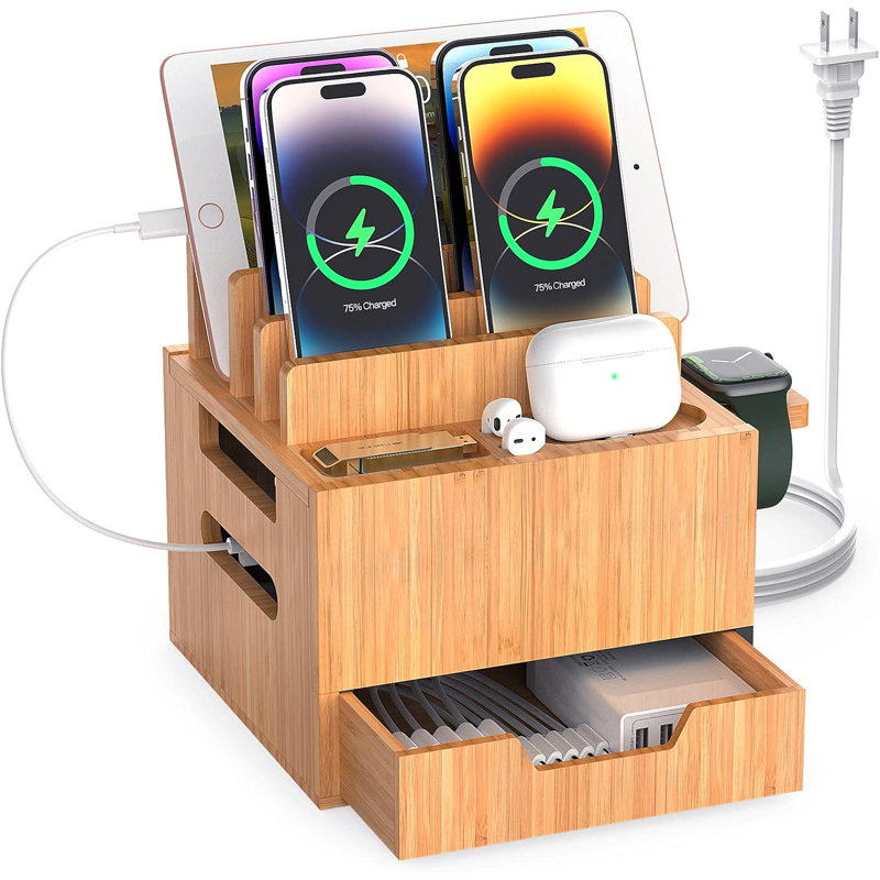 Multi Device Charging Station, With Charger HUB Adapter,(5 Mixed Cables Included)