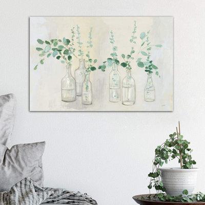 Summer Cuttings III Green Crop by Julia Purinton - Wrapped Canvas Painting
