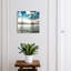 Decorative key box for wall, Opens to the left, 30x30x5, White, A modern city with dynamic water, 