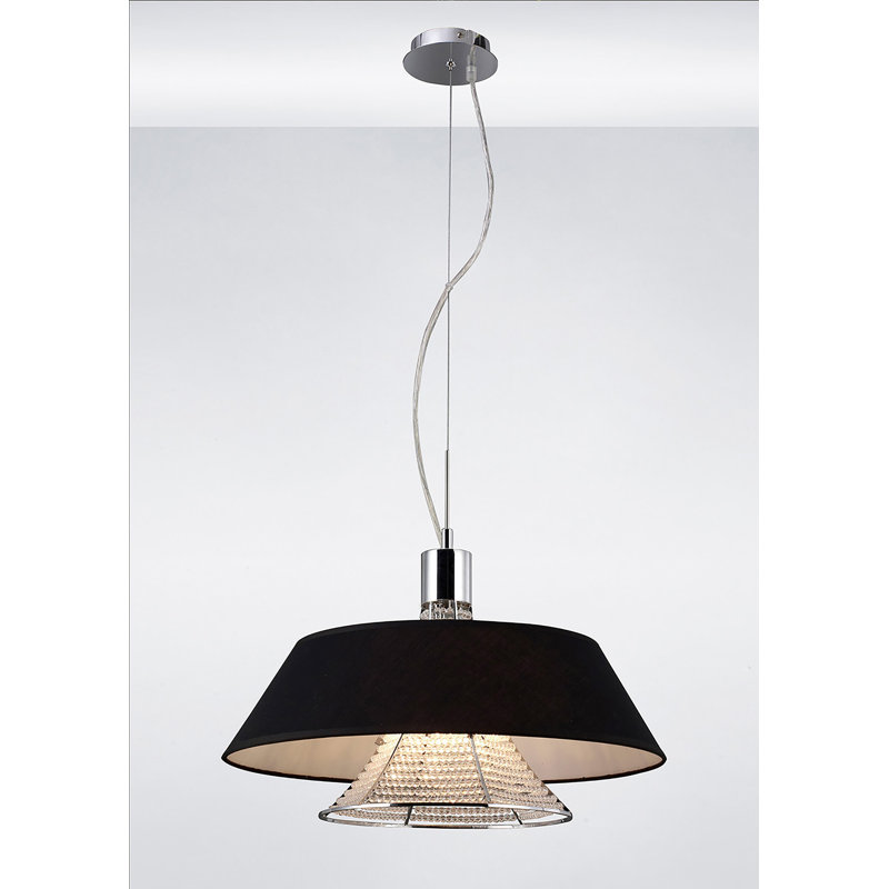 3 - Light Drum Chandelier, Black