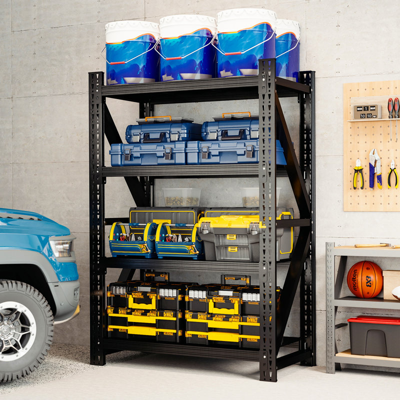 Étagère de garage réglable en métal robuste à 4 niveaux Mak Peace 4000LBS - H 69 po x l 47 po x P 23,7 po