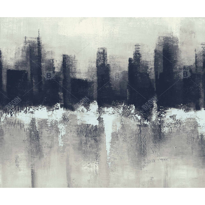 Art urbain sur toile encadrée bleu foncé