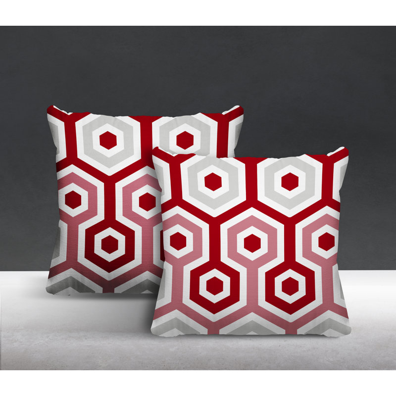 Coussin intérieur / extérieur, L 15 po x H 15 po, Rouge