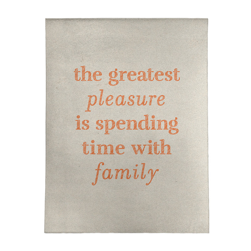 Tapis en chenille en polyester avec citation «Love & Family» Quotes, Rectangle 5 pi x 7 pi