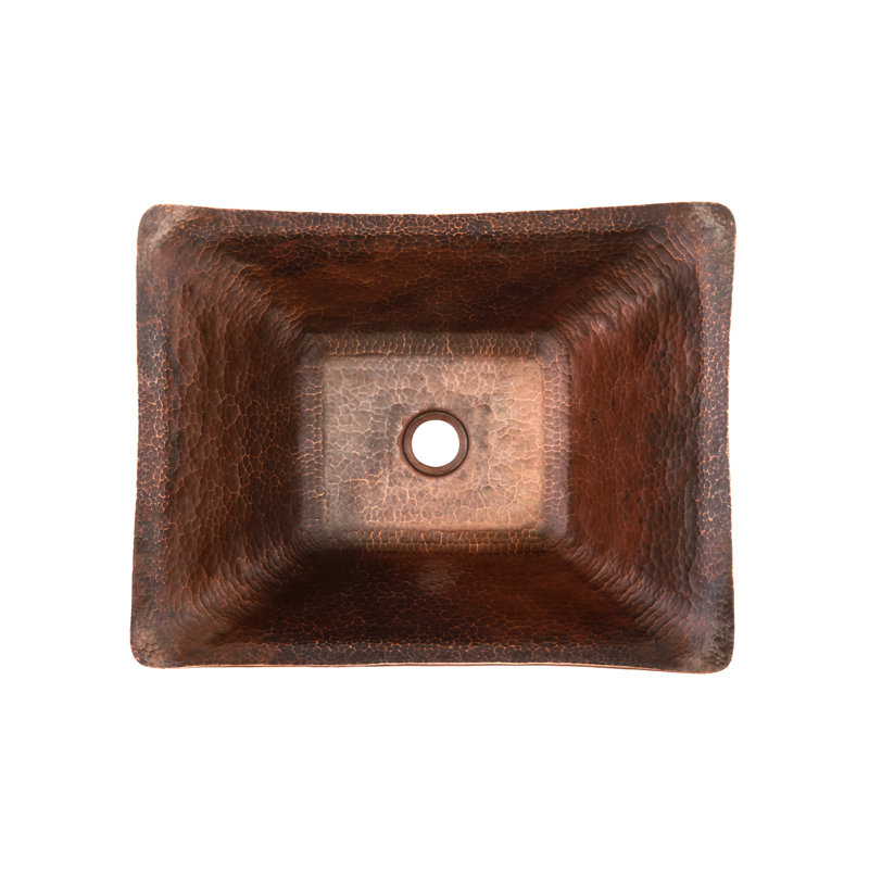 17" Rectangle Hand Forged Old World Copper Vessel Sink