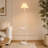 Creamy Pleated Marble Floor Lamp With Tray And 3-color Light For Reading