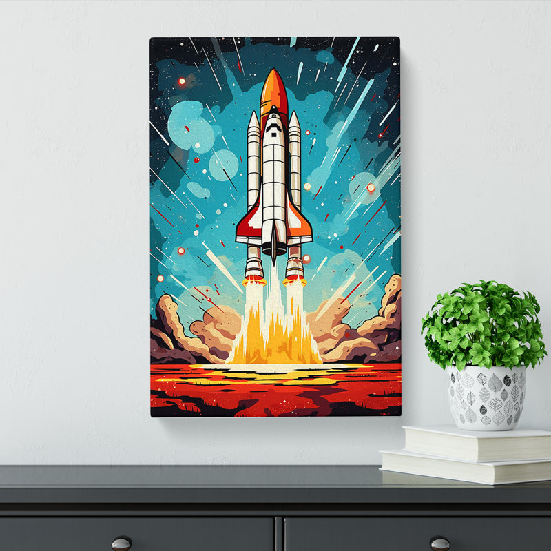 Spaceship Pop - Wrapped Canvas, 50cm H x 35cm W x 3cm D