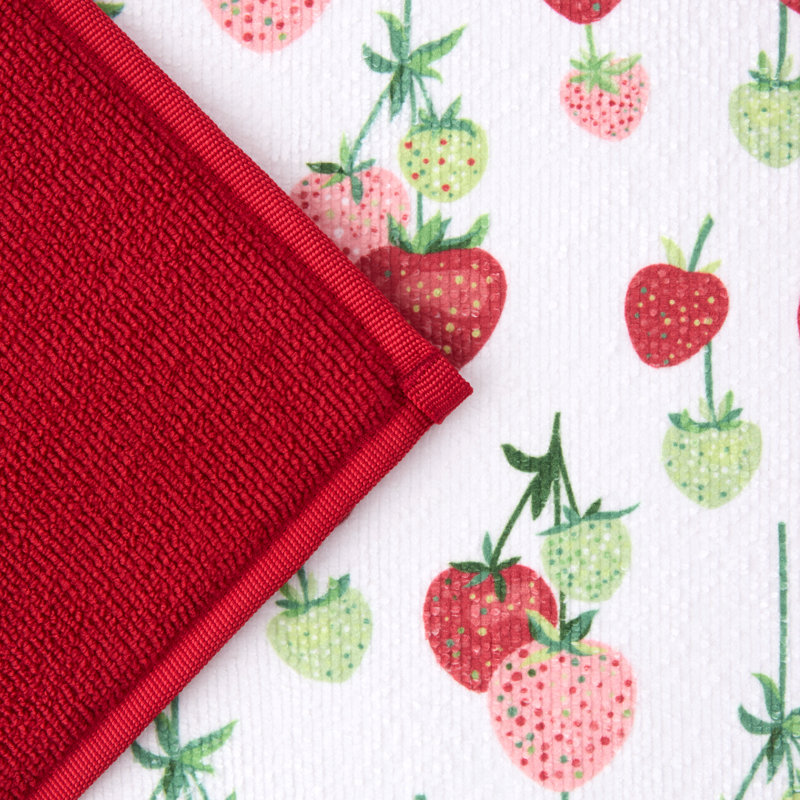 Tapis de vaisselle FIESTA Falling Strawberries, rouge écarlate, 16 po x 22 po