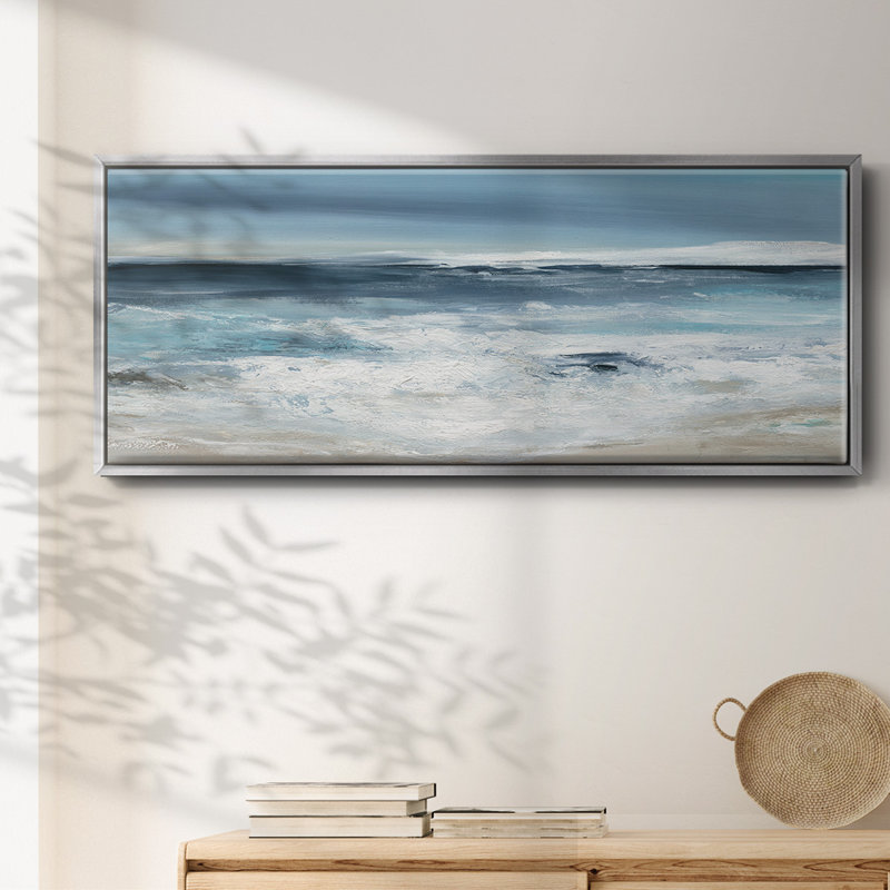 Long Beach - toile encadrée, Argent, H 20 po x l 50 po x P 1,5 po