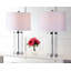 Ensemble de lampes de table argent et transparent de 25 po St Andrews