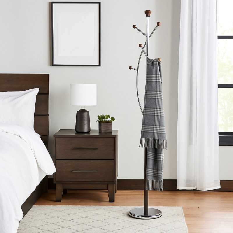 6 - Hook Coat Rack, Black