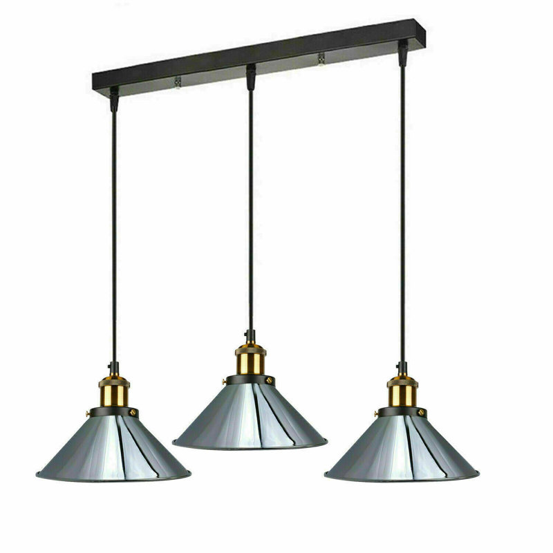 Latshaw 3-Light Kitchen Island Cone Pendant, Chrome