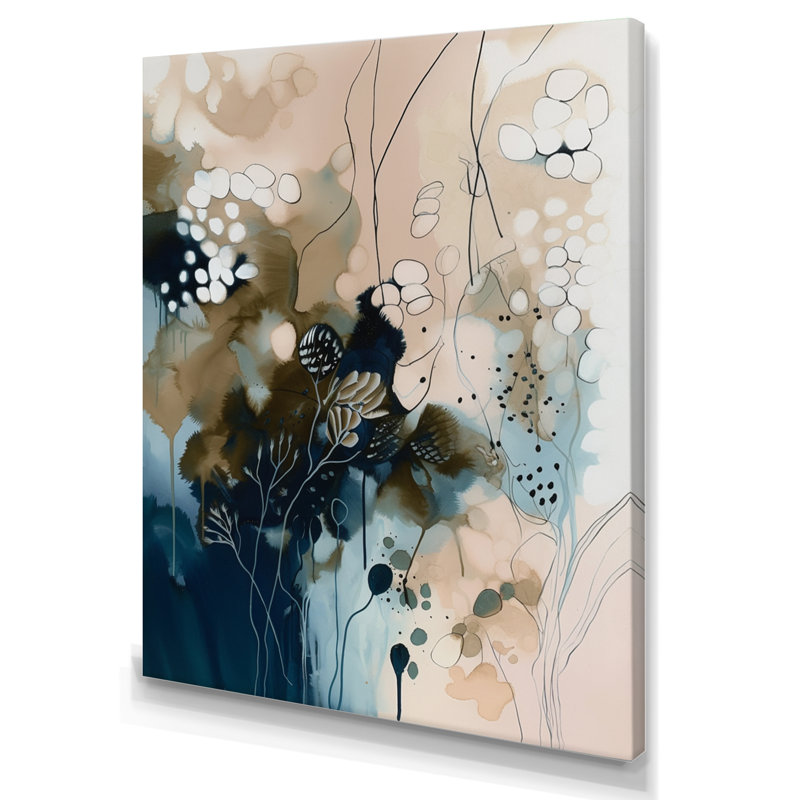 Blue Abstract Reflections I - Décoration murale abstraite, H 20 po x l 12 po, Toile tendue