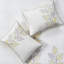 Courtepointe jaune et blanche 6 pièces pour très grand / très grand avec broderies florales et taies décoratives-126363480-126363482