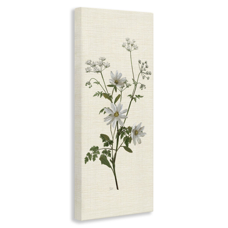 "Budding Wild Herbs", art mural sur toile, design par Nan, H 40 po x l 17 po