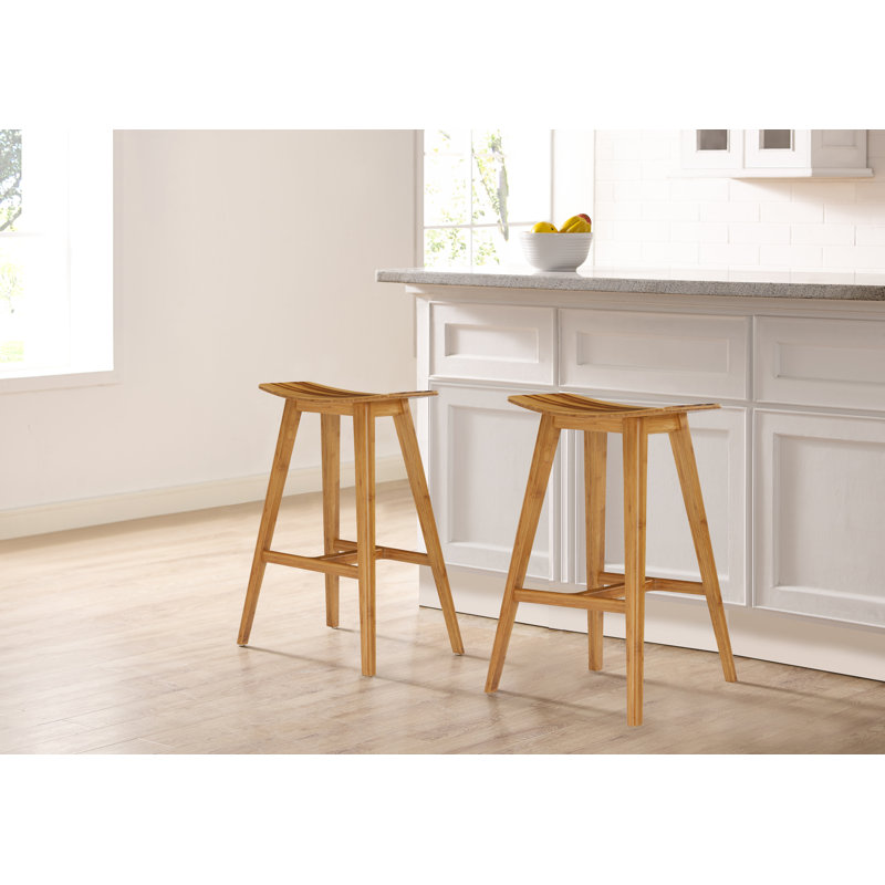 Mid-Century Modern Solid Wood Ahmetli Counter Stool