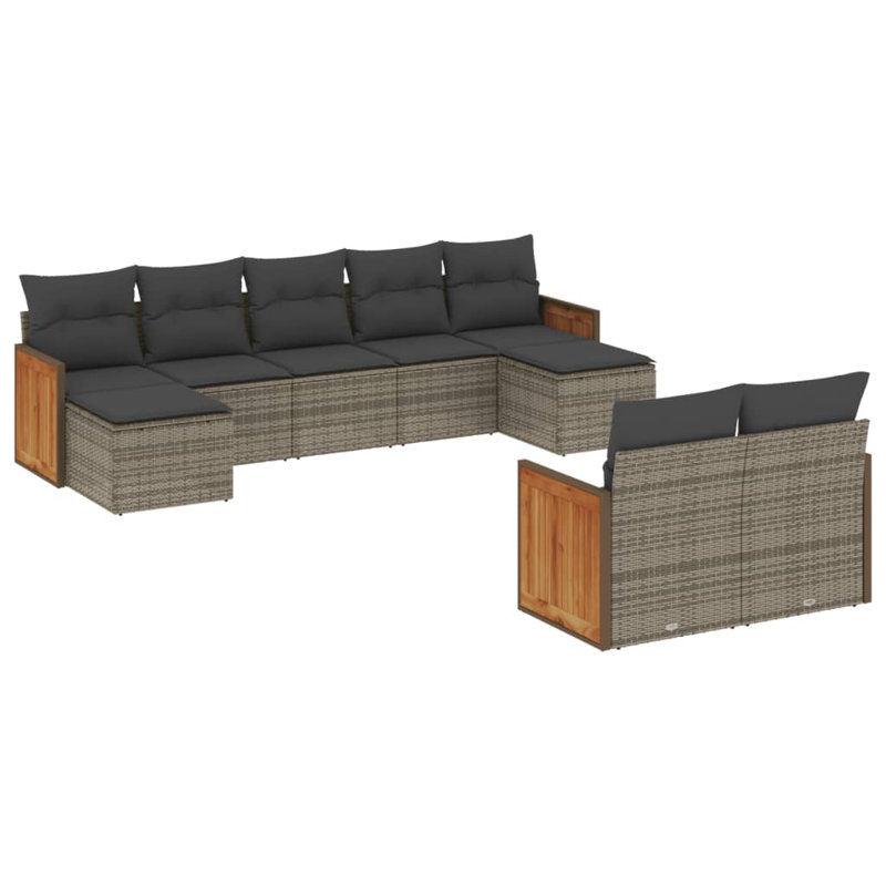 Vidaxl Garden Sofa Set Grey, Dark Grey