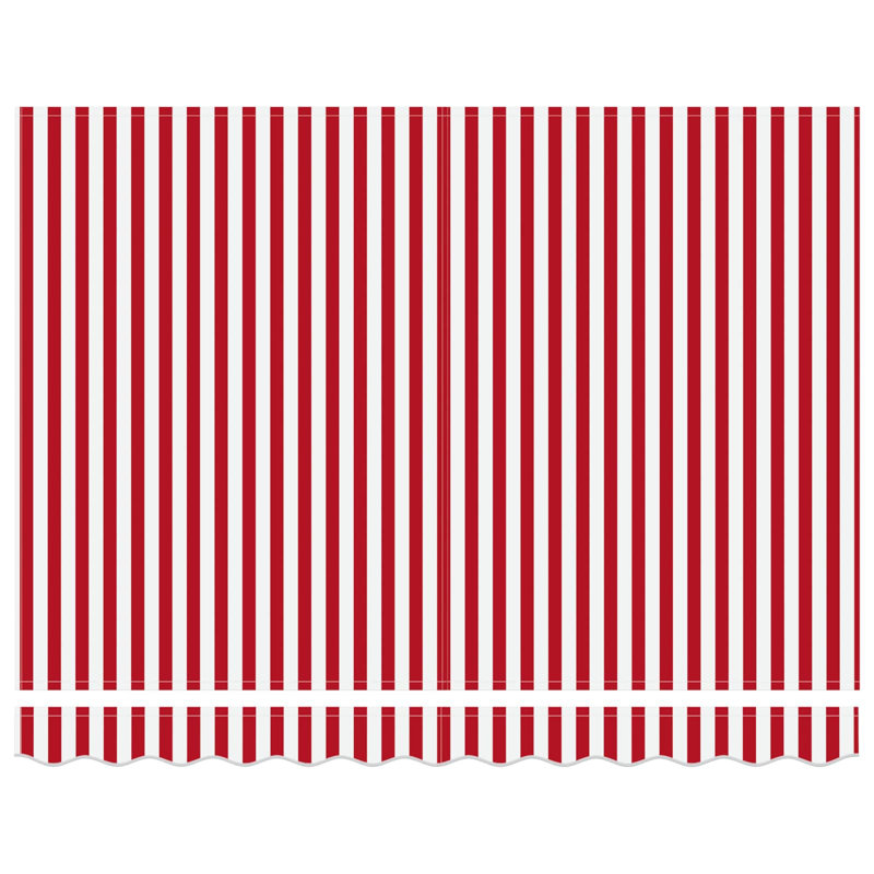 VidaXL Retractable, Red/White, 300cm W x 250cm D, Striped