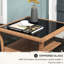 Table d'extérieur polyvalente avec verre trempé et 2 tablettes carrées en aluminium