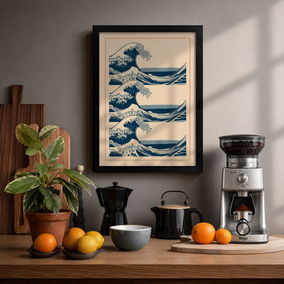 Great Wave Triptych Japandi - Print