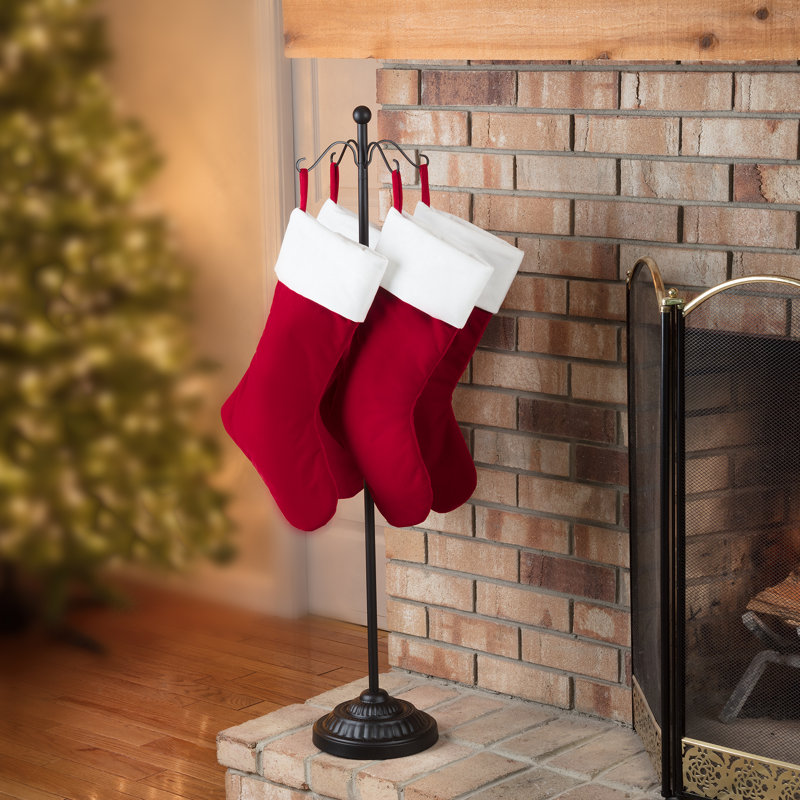 Adjustable Black Metal Christmas Stocking Tree Stand