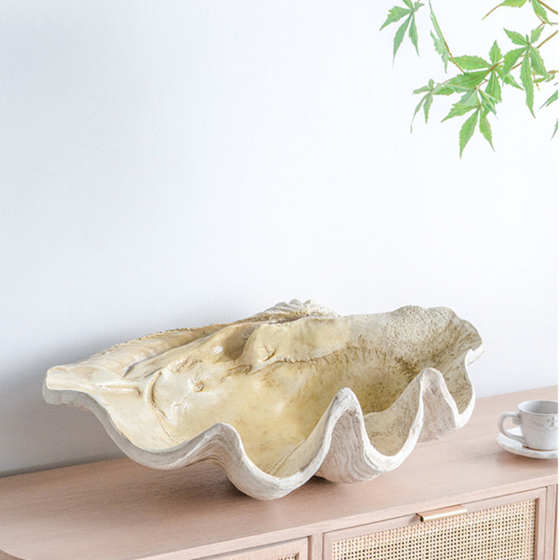 25.3x16.5x8.5" Large Clam Shell Accent, 25.3x16.5x8.5"