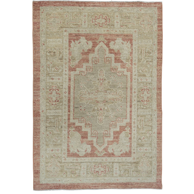Tapis turc Oushak fait à la main 2 pi 10 po x 4 pi 2 po