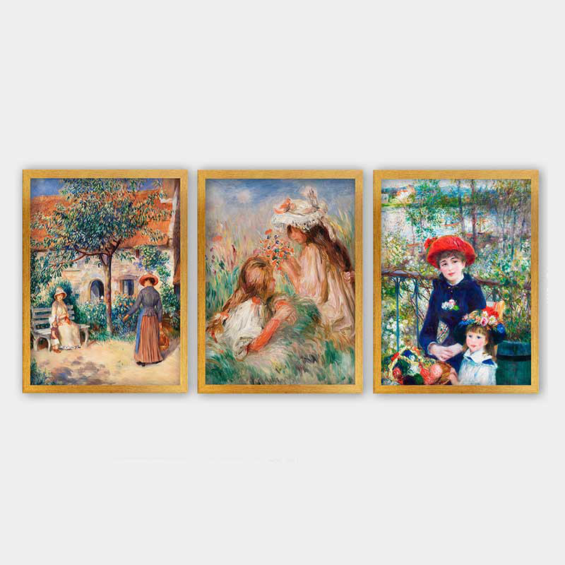 Superbe ensemble de peintures décoratives encadrées (3 pièces) de 21,7 po x 29,5 po chacune | Cadre 100% bois avec polystyrène de 0,8 pouce | Impression numérique UV | Parfait pour la décoration murale de salon, de bureau et de galerie
