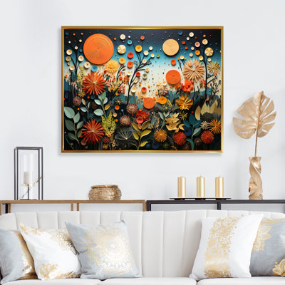 Orange orange Mid Century Natures Harmony III - Art abstrait Mid-Century