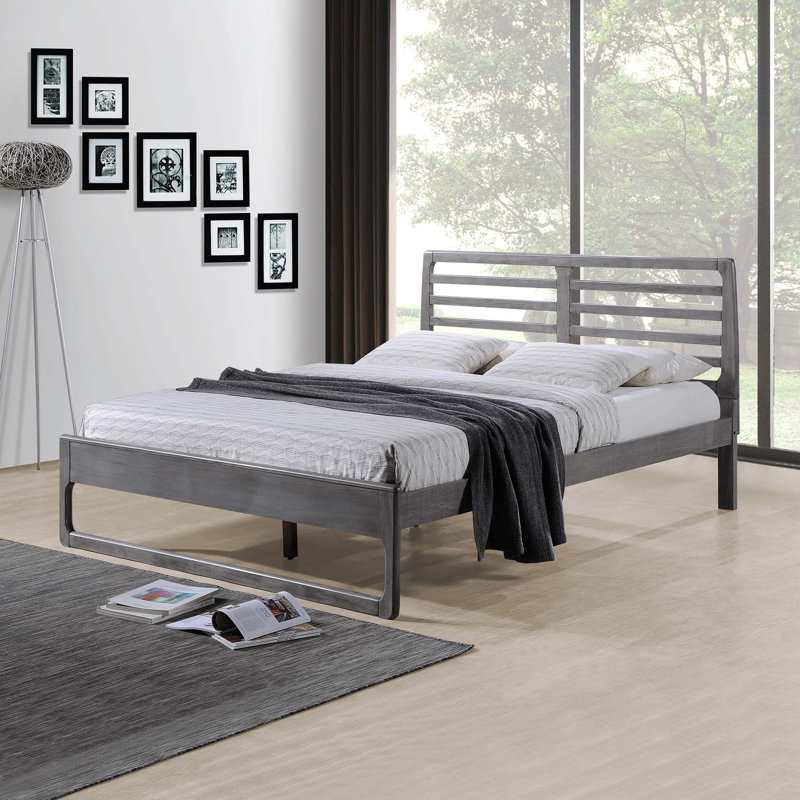 Lit Queen contemporain, gris
