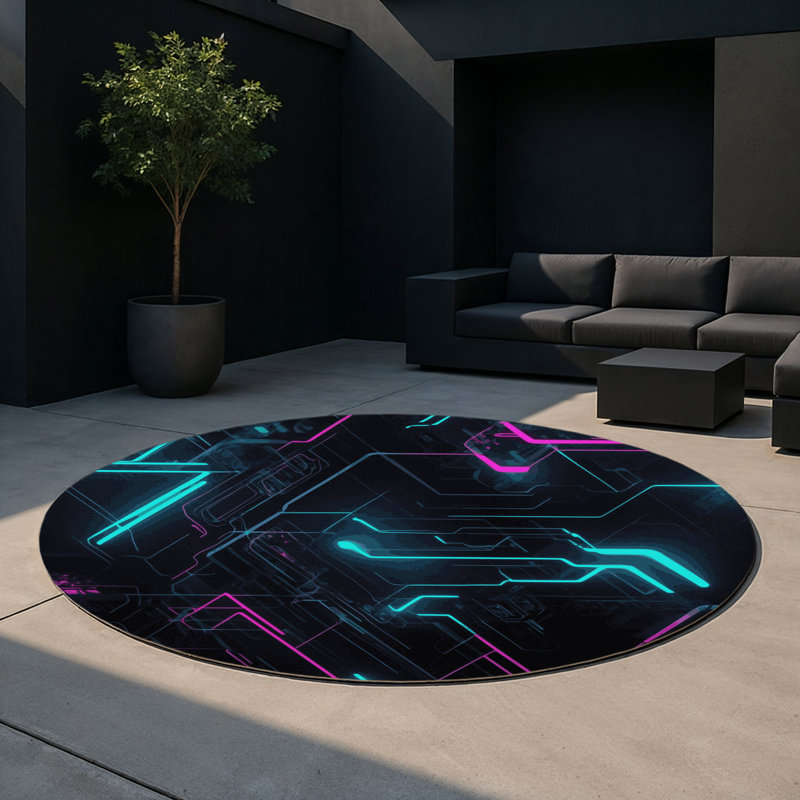Tapis intérieur et extérieur Hyper Spectra, Rond 5 pi
