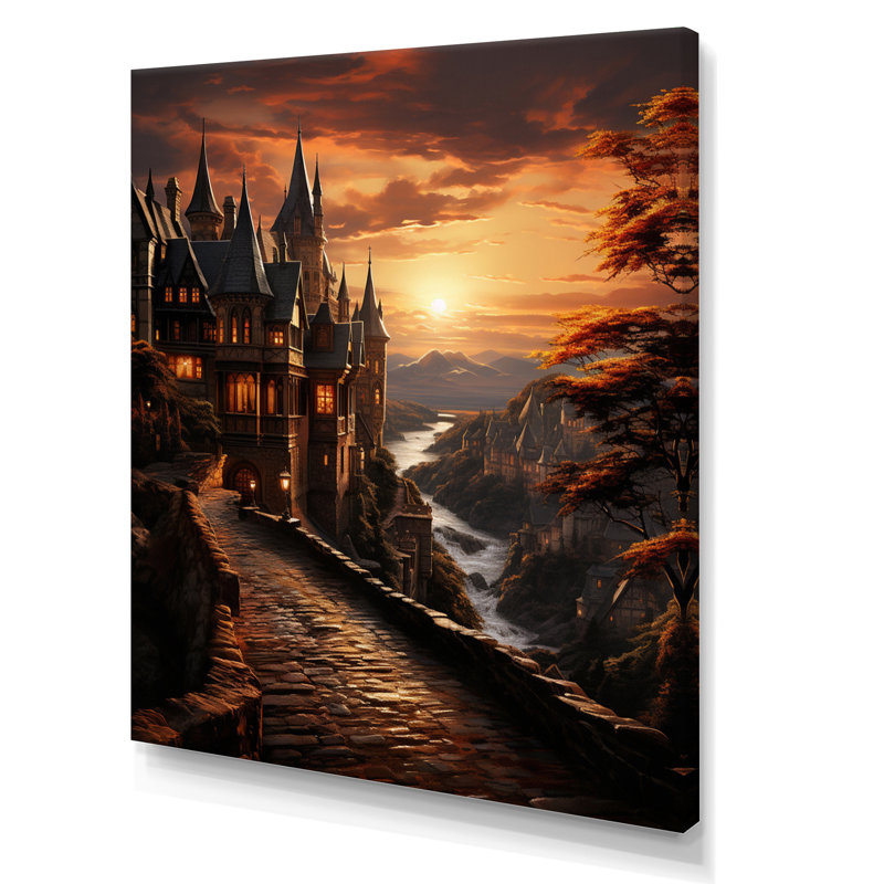 «Castles Sunset Citadel», reproduction sur toile, H 40 po x l 30 po x P 1,5 po, Toile tendue