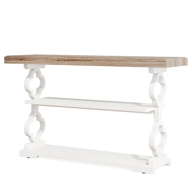 Console, table de style campagnard avec tablettes de rangement, table d'appoint pour le couloir, le salon