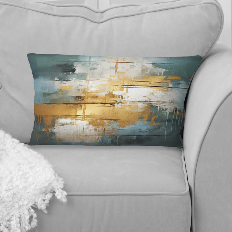 Comfort of Glory - Expressionnisme abstrait bleu III - Coussin décoratif avec peinture abstraite