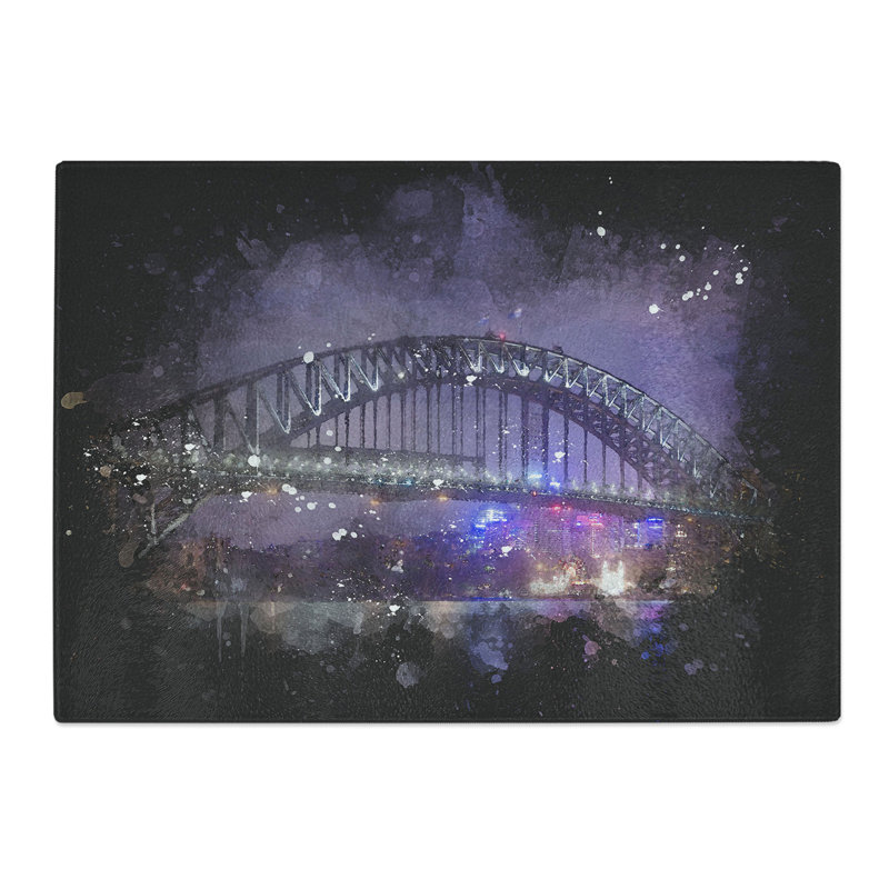Harbour Bridge in Sydney Paint Splash Chopping Board, 0.4cm H x 28.5cm W x 39cm L