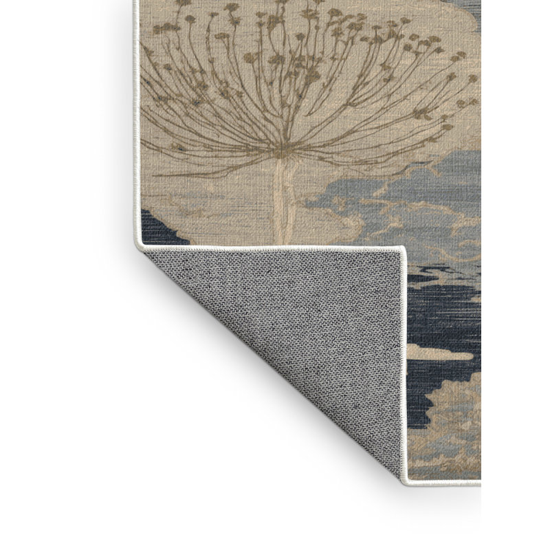 Machine Washable Nature Beige Area Rug, Square 5'