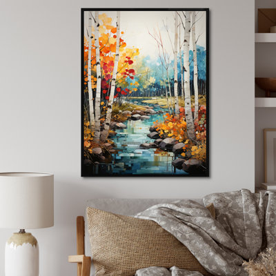 Damylah Birch Woods Autumn Harmony IV, reproduction d'art sur toile encadrée