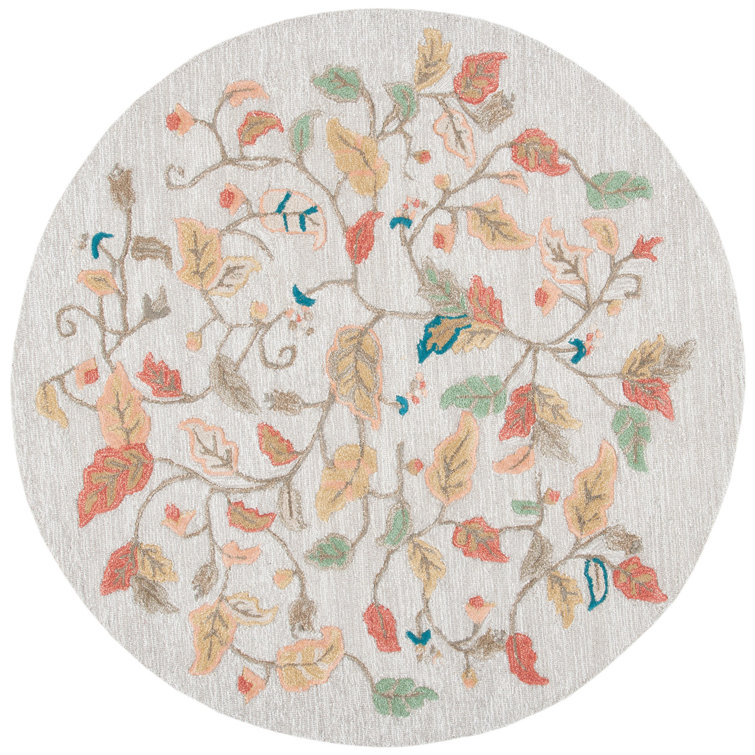 Coreatha Martha Stewart Hand Tufted Wool/Viscose Floral Rug in Persimmon Red