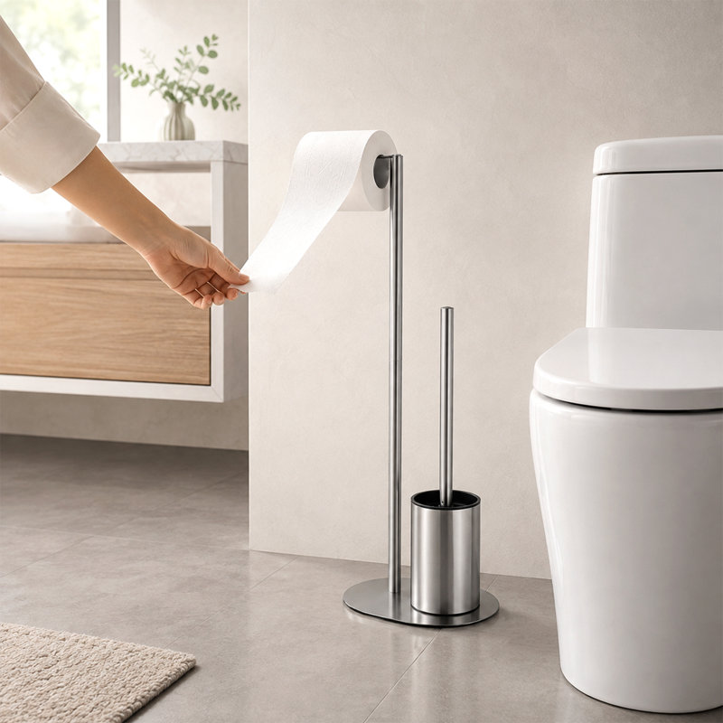 Porte-brosse autoportant 2 en 1