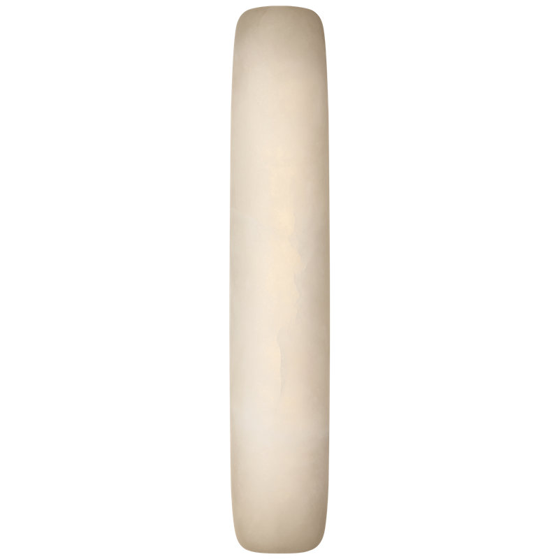 Kelly Wearstler Formosa 26" Linear Sconce, Alabaster/Polished Nickel, 1600 W, 25.75" H x 4.75" W x 3.25" D