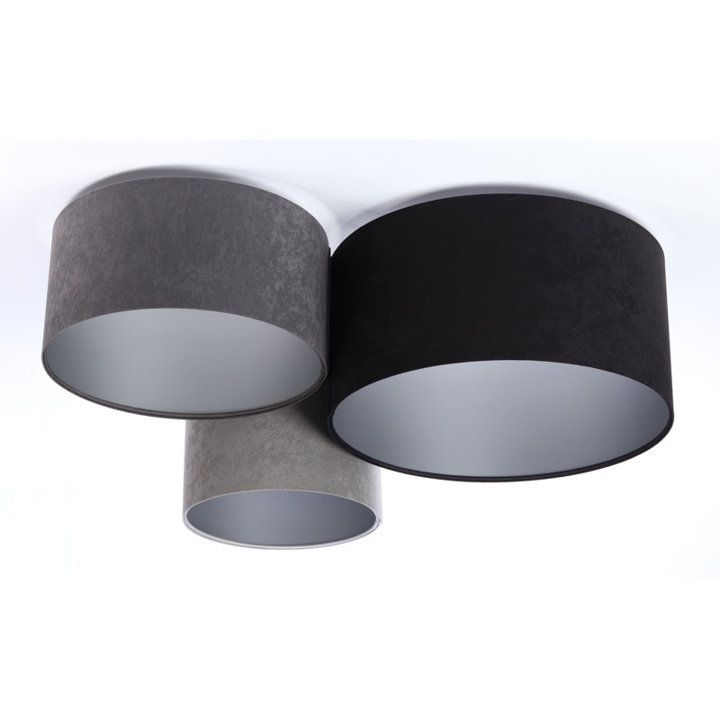 Corinne Flush Mount, Black/Silver/Dark Grey