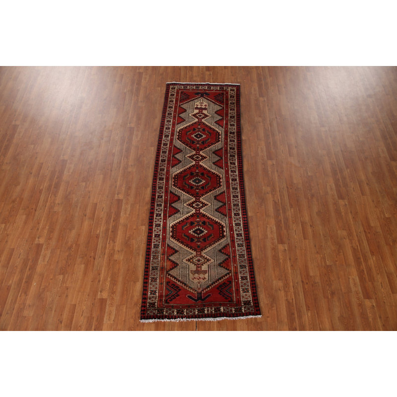 Tapis de couloir traditionnel en laine rétro 3 x 10
