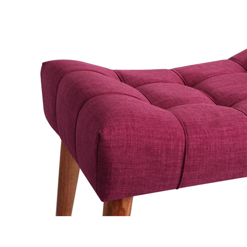 Pouf moderne mauve avec structure en bois massif, 22,8 po x 17,7 po x 15,7 po | Tissu 100% polyester, facile à nettoyer | 32 mousses en mousse pour plus de confort | Ajout élégant pour la maison, l'hôtel, le décor rustique et les sièges