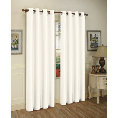 Mira Solid Semi-Sheer Grommet Curtain Panel Set