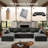 3 - Piece 129.9" U-shaped Convertible Sofa With Chaise Lounge, Modern Sofa Modular Sectional Cloud Couch, 4-seat Deep Seat Sofa With 9 Pillows, Boneless Sofa Couch For Livingroom Bedroom Apartment, Compression Sofa In A Box, No Assembly Required-123855356