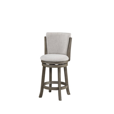 Upholstered Counter Stool with Solid Wood Frame