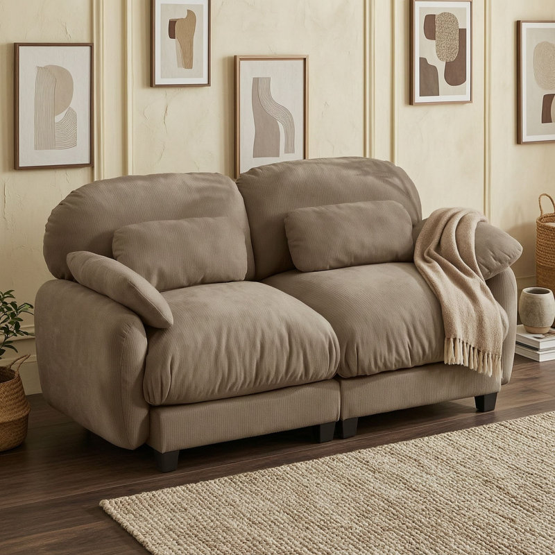 Upholstered 72.4'' Sofa, Brown